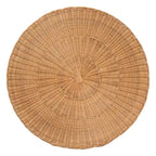 Table d'appoint ronde en rotin Palm Bohemian Honey Scallop, style bohème