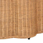 Table d'appoint ronde en rotin Palm Bohemian Honey Scallop, style bohème