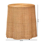 Table d'appoint ronde en rotin Palm Bohemian Honey Scallop, style bohème