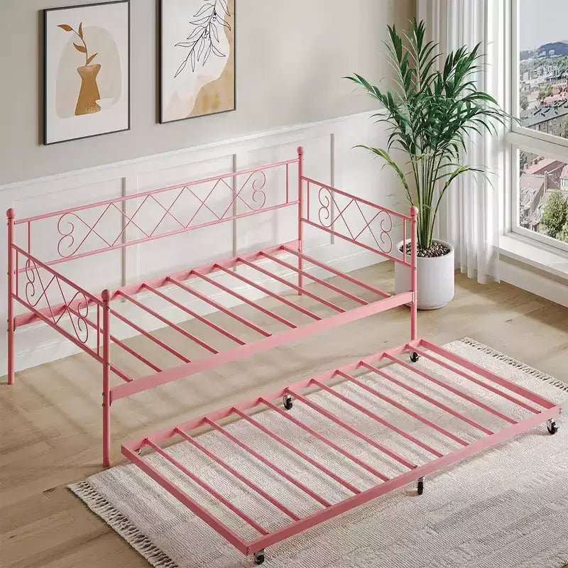Lit de repos gigogne en métal, canapé-lit peu encombrant pour le salon, la chambre et la chambre d'amis