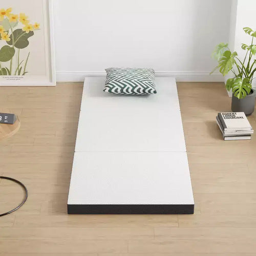 Surmatelas pliant en mousse à mémoire de forme de 7,6 cm, pliable avec housse lavable pour le camping
