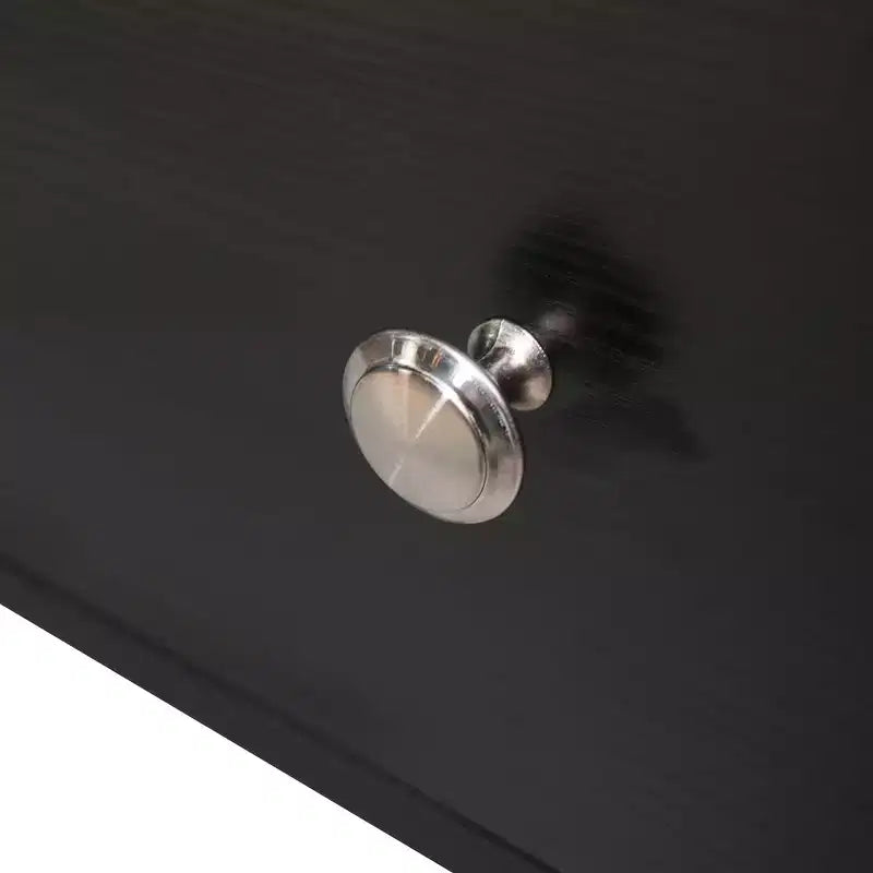 Meuble TV Rochester avec cadre en bois, rangement fermé et pieds en fer noir, meuble de divertissement moderne