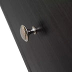 Meuble TV Rochester avec cadre en bois, rangement fermé et pieds en fer noir, meuble de divertissement moderne