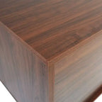 Meuble TV Rochester avec cadre en bois, rangement fermé et pieds en fer noir, meuble de divertissement moderne