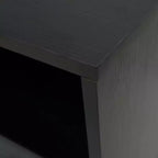 Meuble TV Rochester avec cadre en bois, rangement fermé et pieds en fer noir, meuble de divertissement moderne