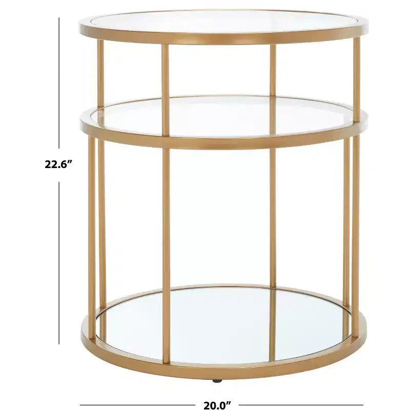 Table d'appoint accent Layta à 3 étagères, Table de bout moderne pour salon