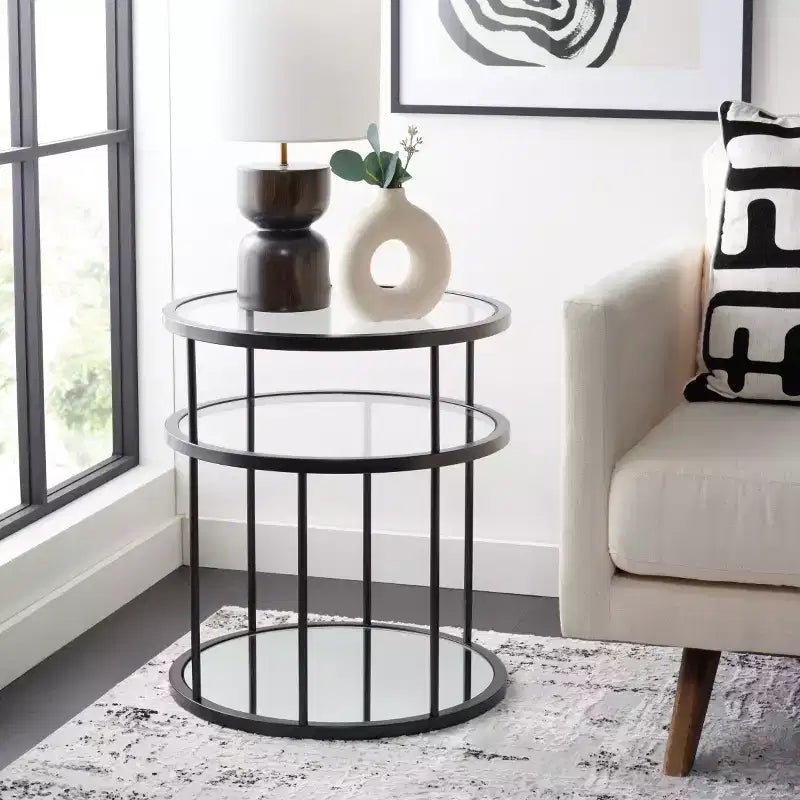 Table d'appoint accent Layta à 3 étagères, Table de bout moderne pour salon