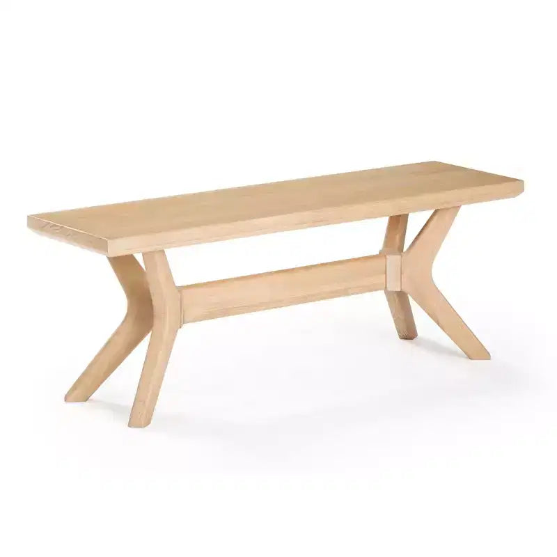 Banc de salle à manger en bois massif 122 cm, banc d'entrée et de chambre minimaliste