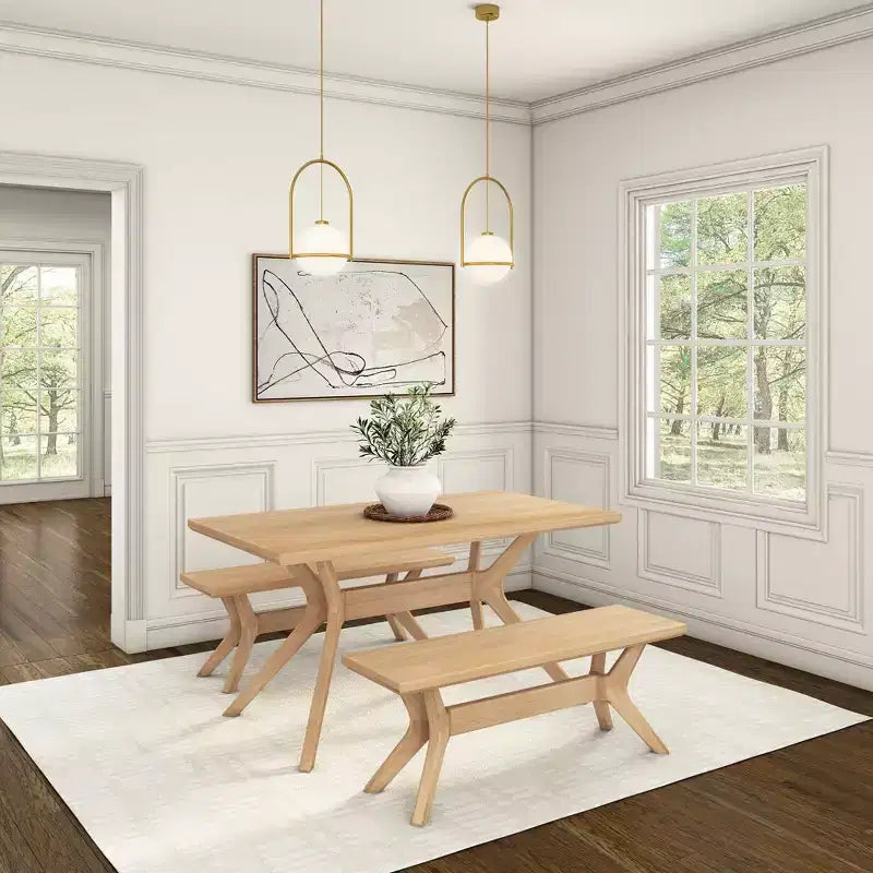 Banc de salle à manger en bois massif 122 cm, banc d'entrée et de chambre minimaliste