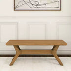 Banc de salle à manger en bois massif 122 cm, banc d'entrée et de chambre minimaliste