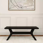 Banc de salle à manger en bois massif 122 cm, banc d'entrée et de chambre minimaliste