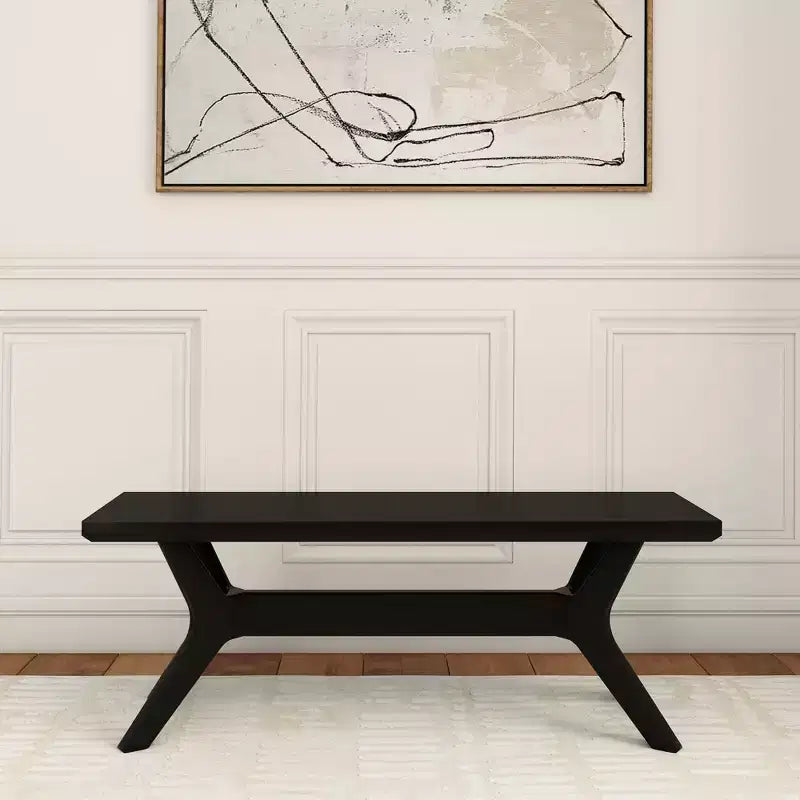 Banc de salle à manger en bois massif 122 cm, banc d'entrée et de chambre minimaliste