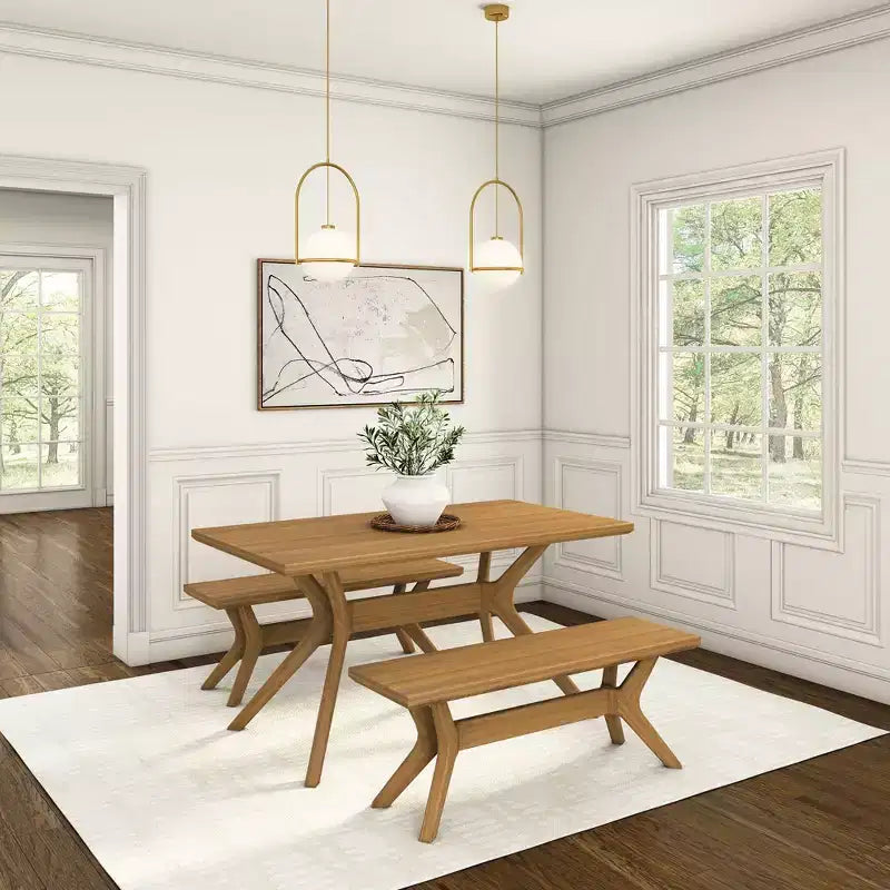 Banc de salle à manger en bois massif 122 cm, banc d'entrée et de chambre minimaliste