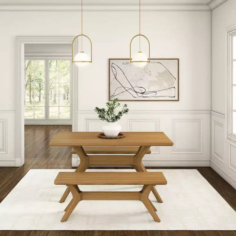 Banc de salle à manger en bois massif 122 cm, banc d'entrée et de chambre minimaliste