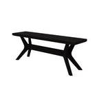 Banc de salle à manger en bois massif 122 cm, banc d'entrée et de chambre minimaliste