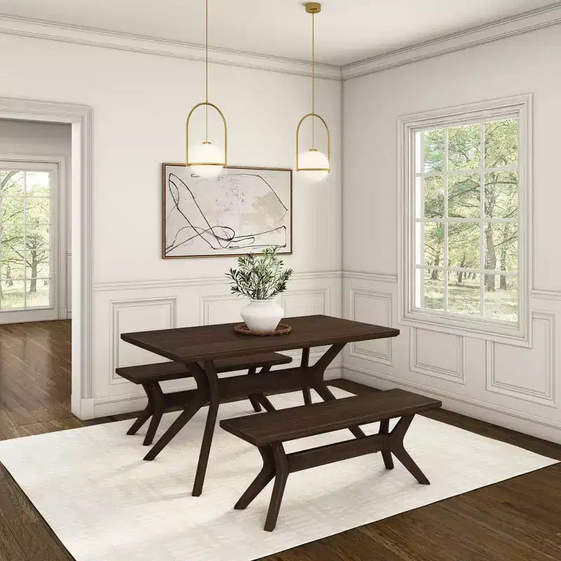 Banc de salle à manger en bois massif 122 cm, banc d'entrée et de chambre minimaliste
