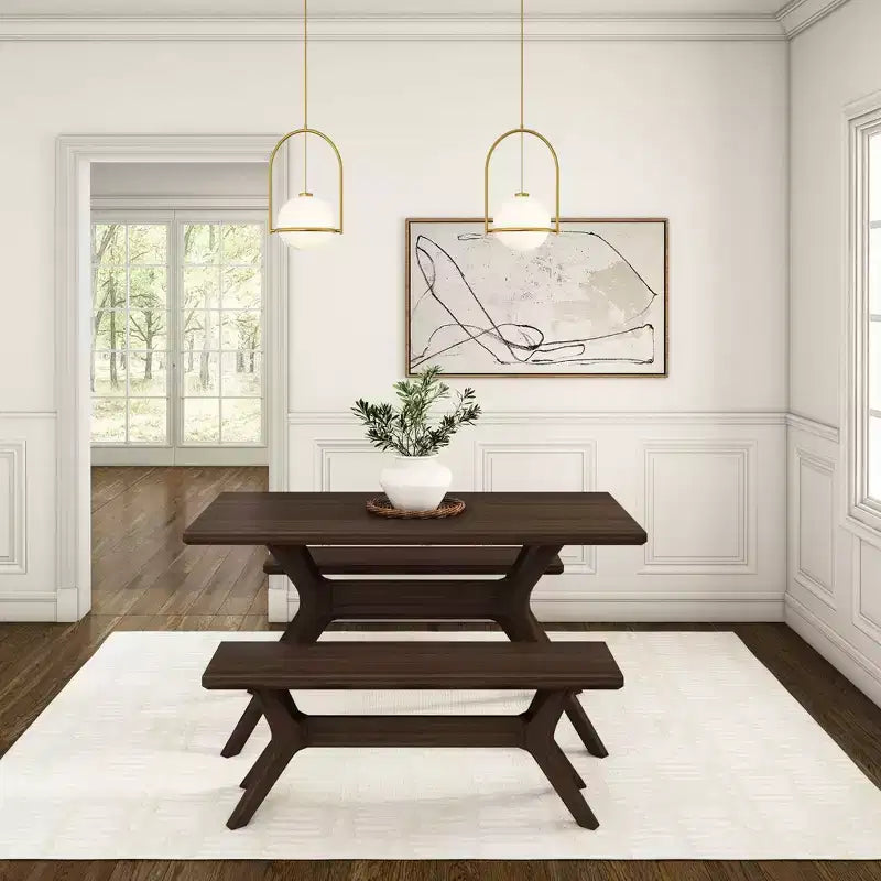Banc de salle à manger en bois massif 122 cm, banc d'entrée et de chambre minimaliste