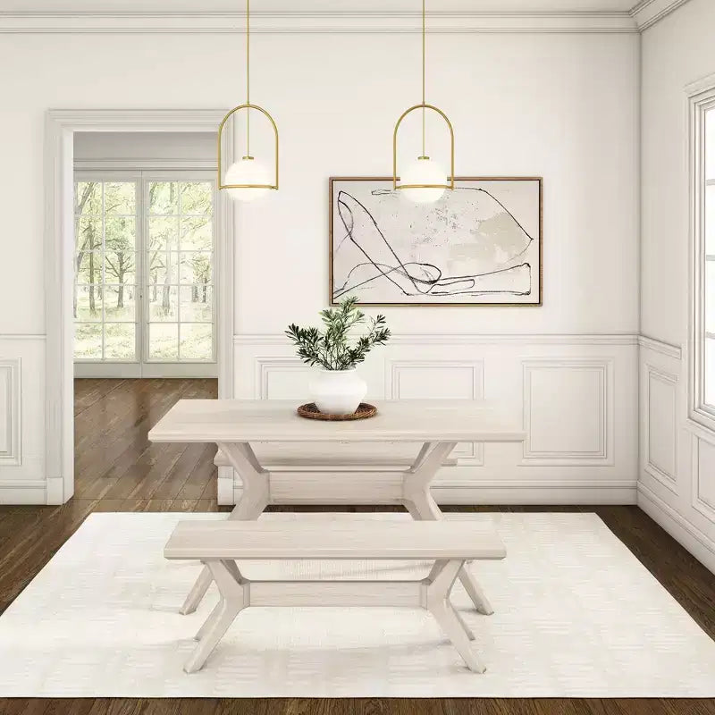 Banc de salle à manger en bois massif 122 cm, banc d'entrée et de chambre minimaliste