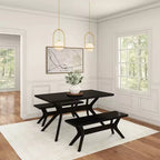 Banc de salle à manger en bois massif 122 cm, banc d'entrée et de chambre minimaliste