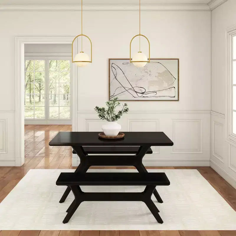 Banc de salle à manger en bois massif 122 cm, banc d'entrée et de chambre minimaliste