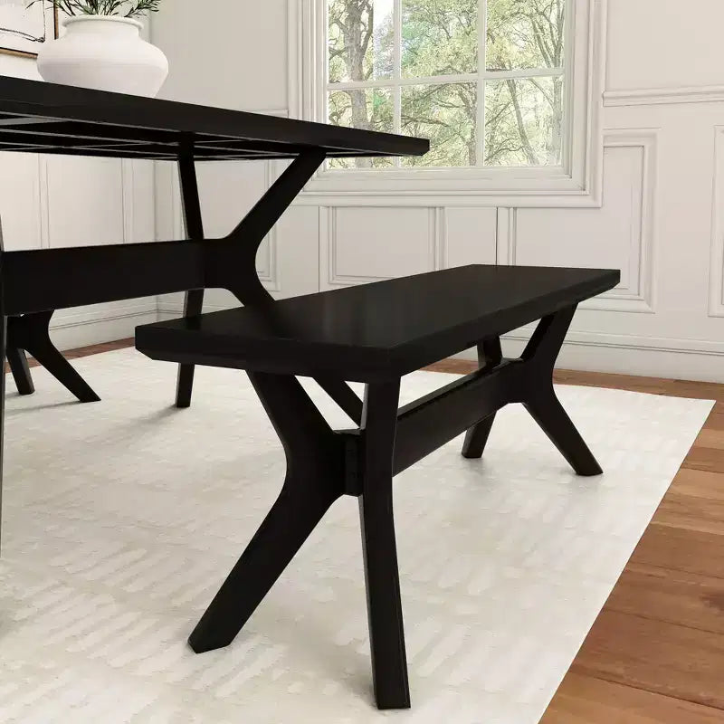 Banc de salle à manger en bois massif 122 cm, banc d'entrée et de chambre minimaliste