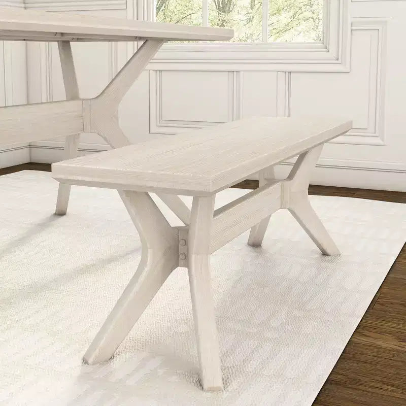 Banc de salle à manger en bois massif 122 cm, banc d'entrée et de chambre minimaliste