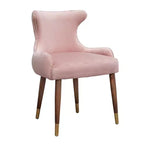 Fauteuil d'appoint contemporain en velours capitonné avec clous décoratifs, rose