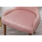 Fauteuil d'appoint contemporain en velours capitonné avec clous décoratifs, rose