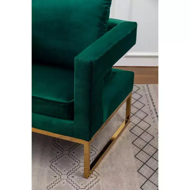 Fauteuil d'appoint contemporain rembourré, vert