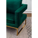 Fauteuil d'appoint contemporain rembourré, vert