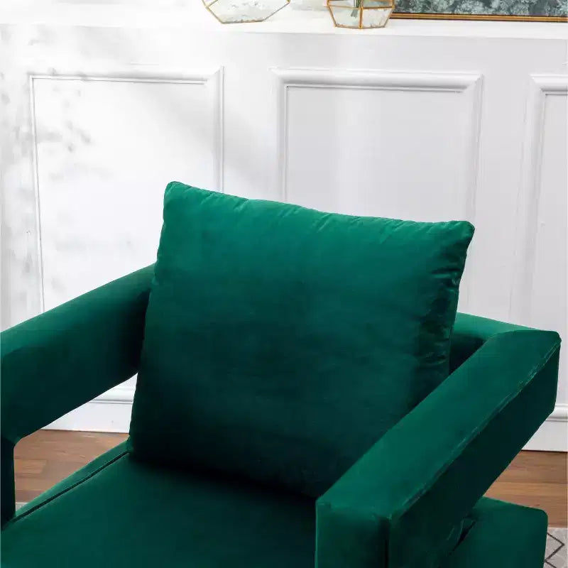 Fauteuil d'appoint contemporain rembourré, vert