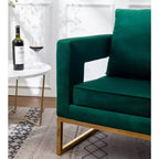 Fauteuil d'appoint contemporain rembourré, vert