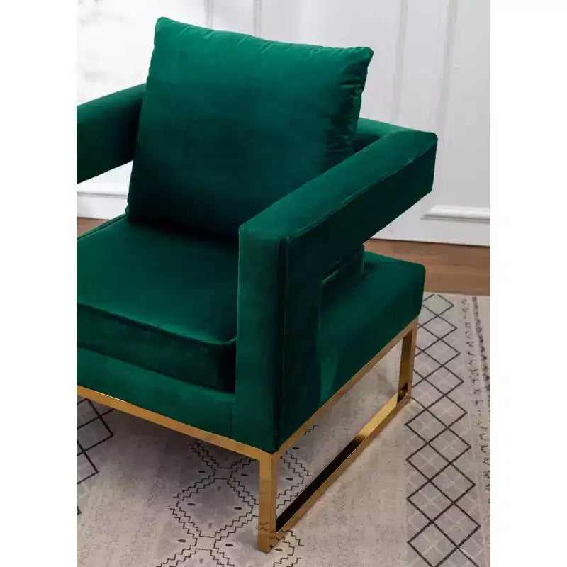 Fauteuil d'appoint contemporain rembourré, vert