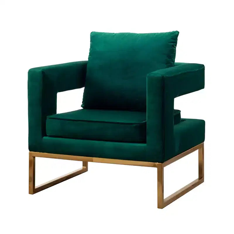 Fauteuil d'appoint contemporain rembourré, vert