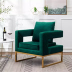 Fauteuil d'appoint contemporain rembourré, vert