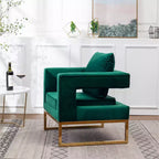 Fauteuil d'appoint contemporain rembourré, vert