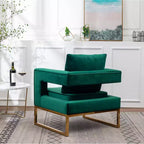 Fauteuil d'appoint contemporain rembourré, vert
