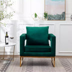 Fauteuil d'appoint contemporain rembourré, vert