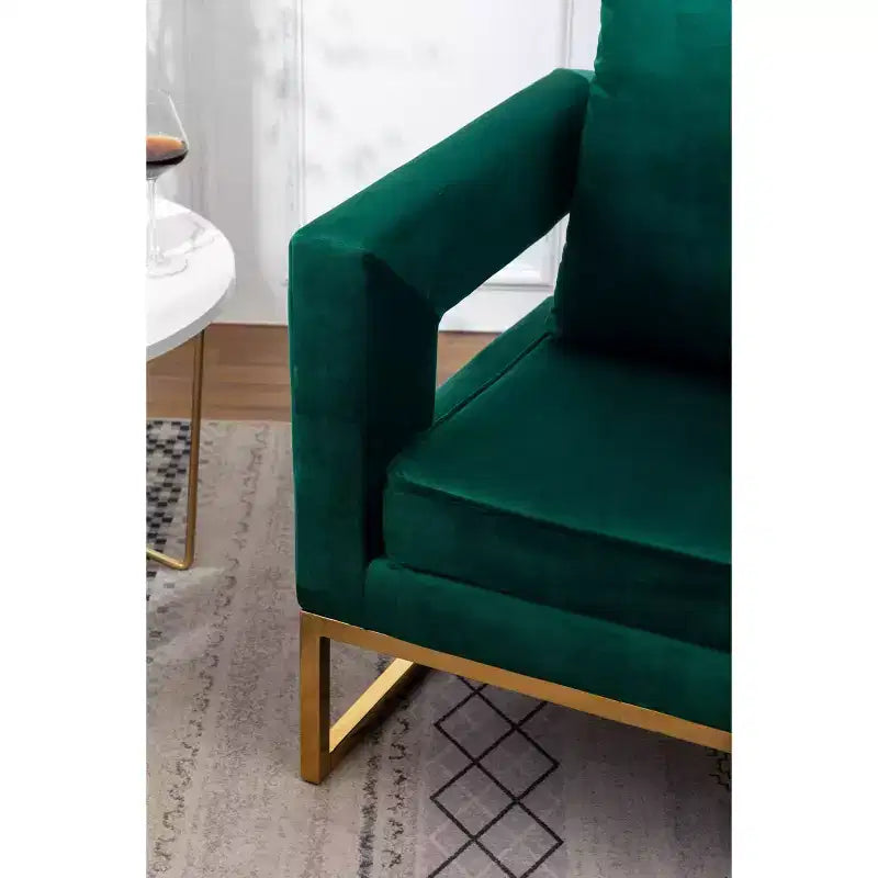 Fauteuil d'appoint contemporain rembourré, vert