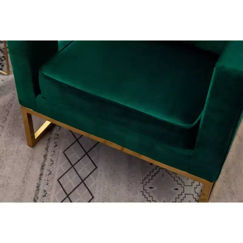 Fauteuil d'appoint contemporain rembourré, vert